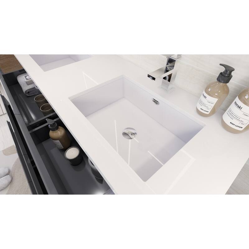 Aron 60'' Freestanding Vanity with Double Reinforced Acrylic Sink