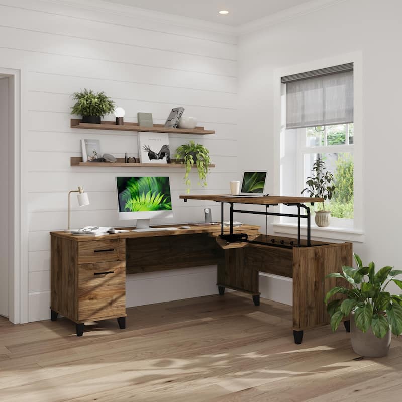 Somerset 72W 3 Position Sit to Stand L Shaped Desk by Bush Furniture