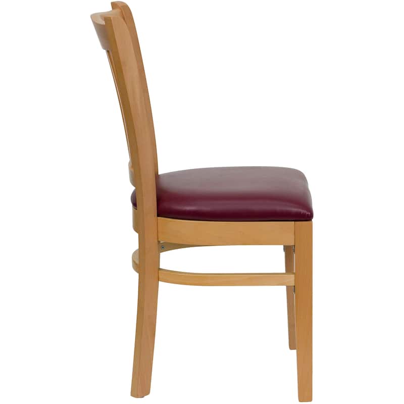 2Pk Vertical Slat Back Wood Restaurant Chair - Hospitality Seating