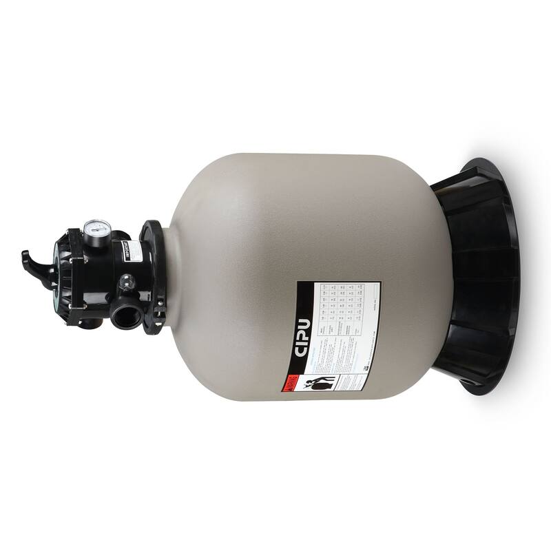 24-Inch Top Mount Swimming Pool Sand Filter with 6-Way Valve - 24"
