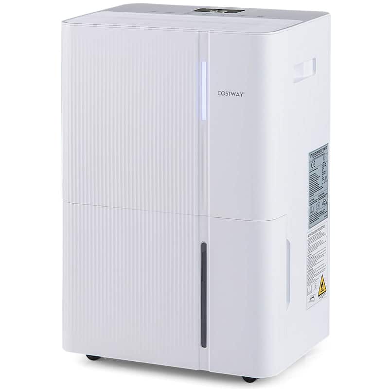 Costway 96 Pints Dehumidifier for Home 8000 Sq.Ft Dehumidifier with 3 - See Details - White