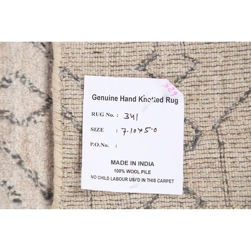 Geometric Oriental Gabbeh Area Rug Wool Handmade Modern Carpet - 5'0" x 7'10"