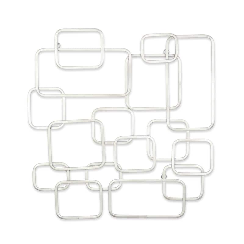 Handmade Abstract Squared Metal Wall Decoration - 26.75"