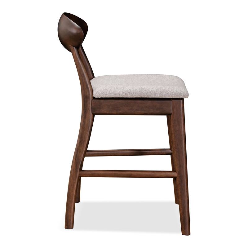 Furniture of America Abigail V Mid-century Modern Rich Walnut Handmade Rubberwood Counter Height Dining Chairs (Set of 2)