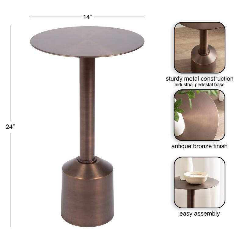 Kate and Laurel Cannings Round Metal Table