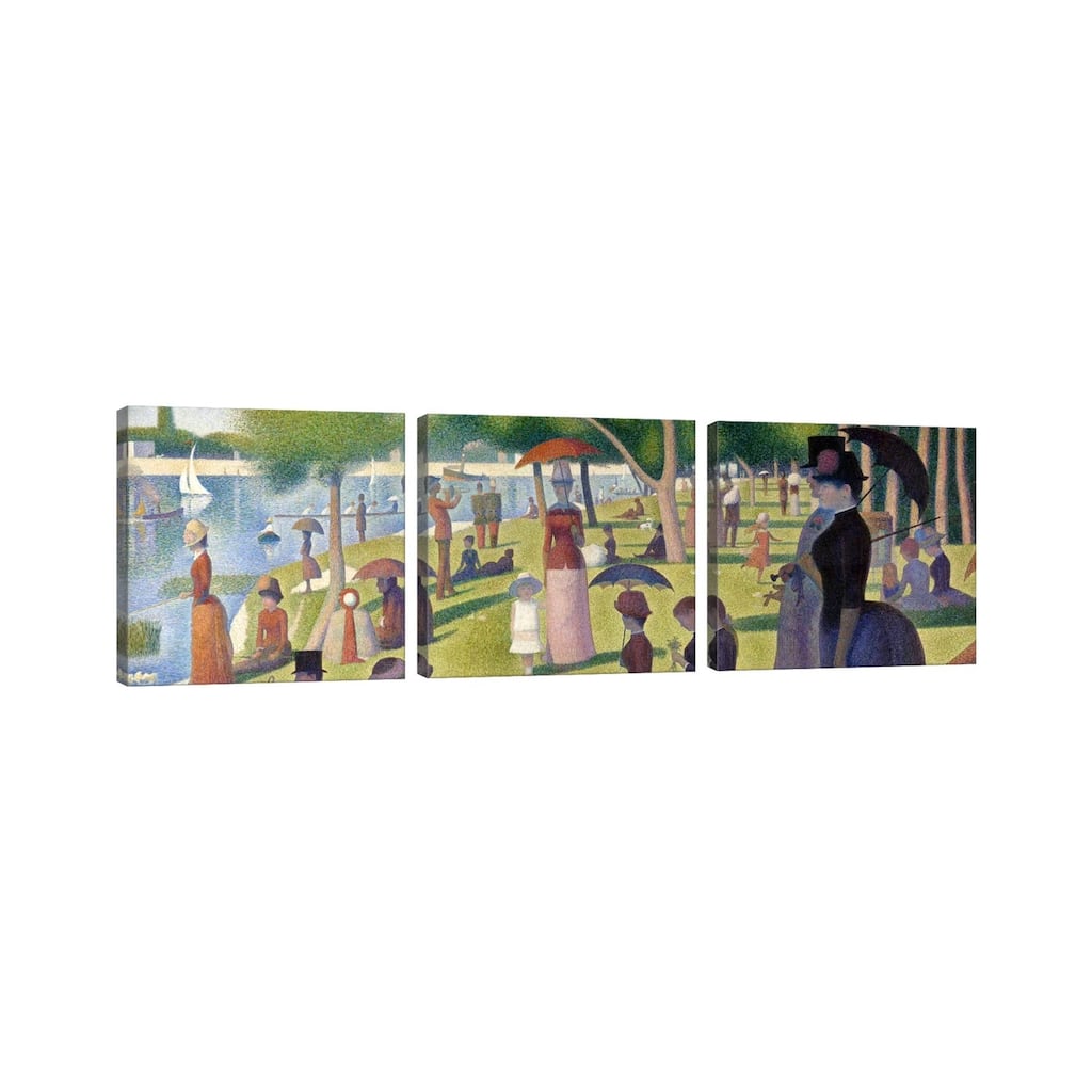 iCanvas "Sunday Afternoon on the Island of La Grande Jatte" by Georges Seurat 3-Piece Canvas Wall Art Set