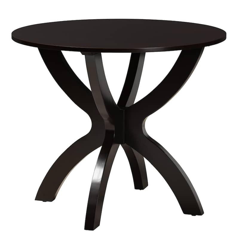 Velia Modern Fabric and Dark Brown Finished Wood 5-Piece Dining Set