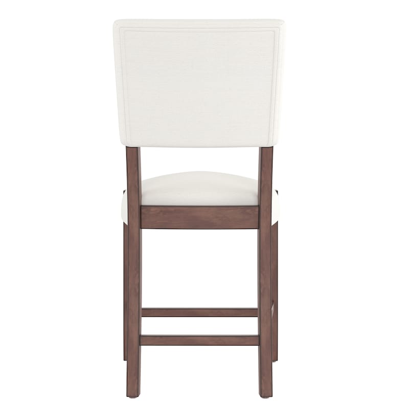 Roomfitters Mid Century Modern Bar Stools Set of 4, Counter Height Upholstered Bar Chairs with Back, Solid Wood Legs