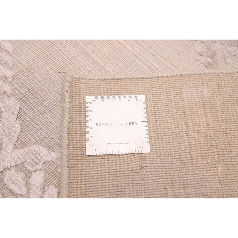ECARPETGALLERY Hand Loomed Elysian Light Grey Viscose, Wool Rug - 8'1 x 10'3