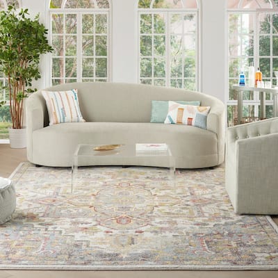 Nourison Juniper Persian Farmhouse Medallion Multicolored Area Rug