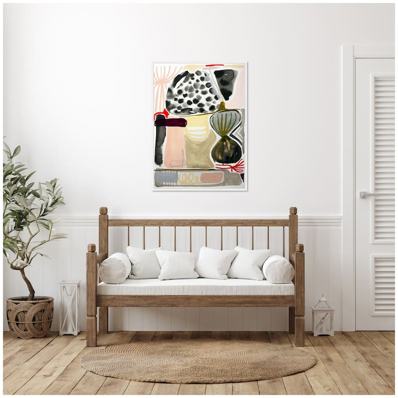 Kate and Laurel Sylvie Abstract 01 Framed Canvas by Emma Daisy