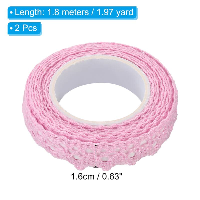 Lace Ribbon Self-Adhesive Lace Tape, 2 Rolls Cotton Masking Sticker
