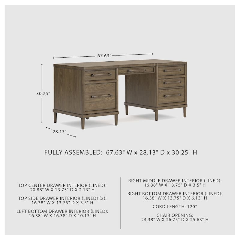 Signature Design by Ashley Roanhowe Brown 68" Home Office Desk