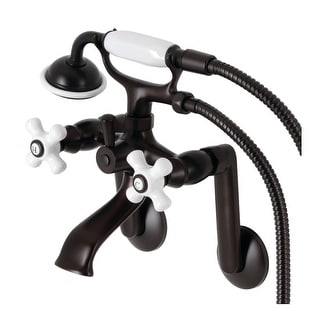Kingston Brass Tub Wall Mount Clawfoot Tub Faucet with Hand Shower
