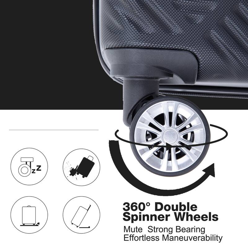20/14" Spinner Wheels Luggage Sets 2 Piece Lightweight Suitcase Sets, Carry On Trunks Sets