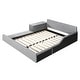 preview thumbnail 72 of 95, Velvet Grounded Bed Mother & Child Bed Platform Slat Bed Frame with Little Round Stool and Bedside Desk for Growing Child