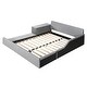 preview thumbnail 25 of 88, Velvet Upholstered Platform Bed Mother & Child Grounded Bed