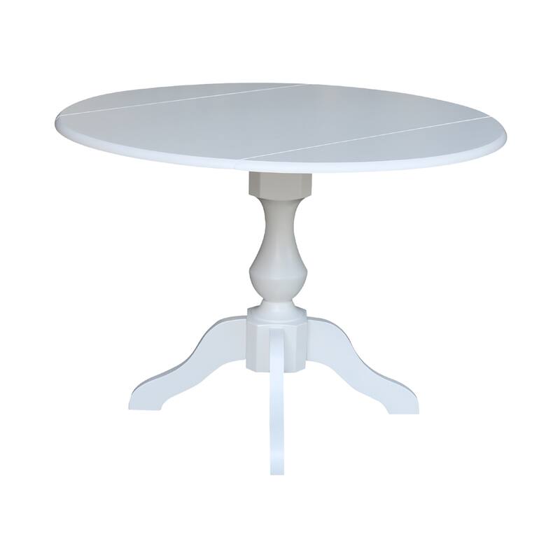 42" Round Dual Drop Leaf Pedestal Table