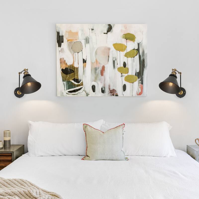 Set of 2 Modern Farmhouse Black Swing Arm Lights Plug-in/Hardwired Wall Sconces - L21" x W7.3 "x H8"
