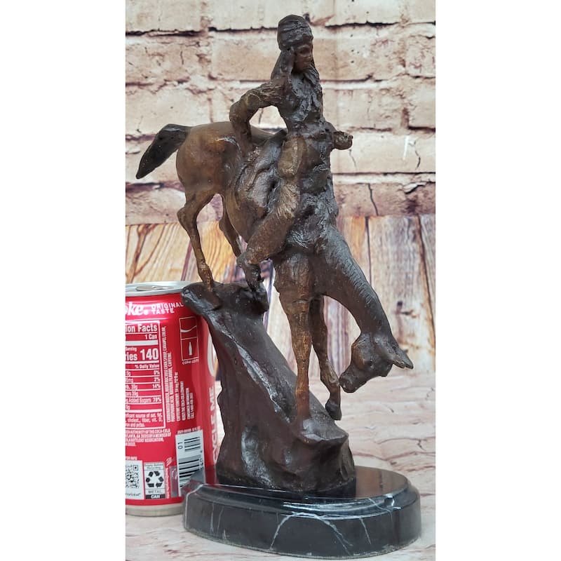 Mountain Man Frederic Remington Bronze Statue Native American Sculpture 11 Inches X 9 Inches
