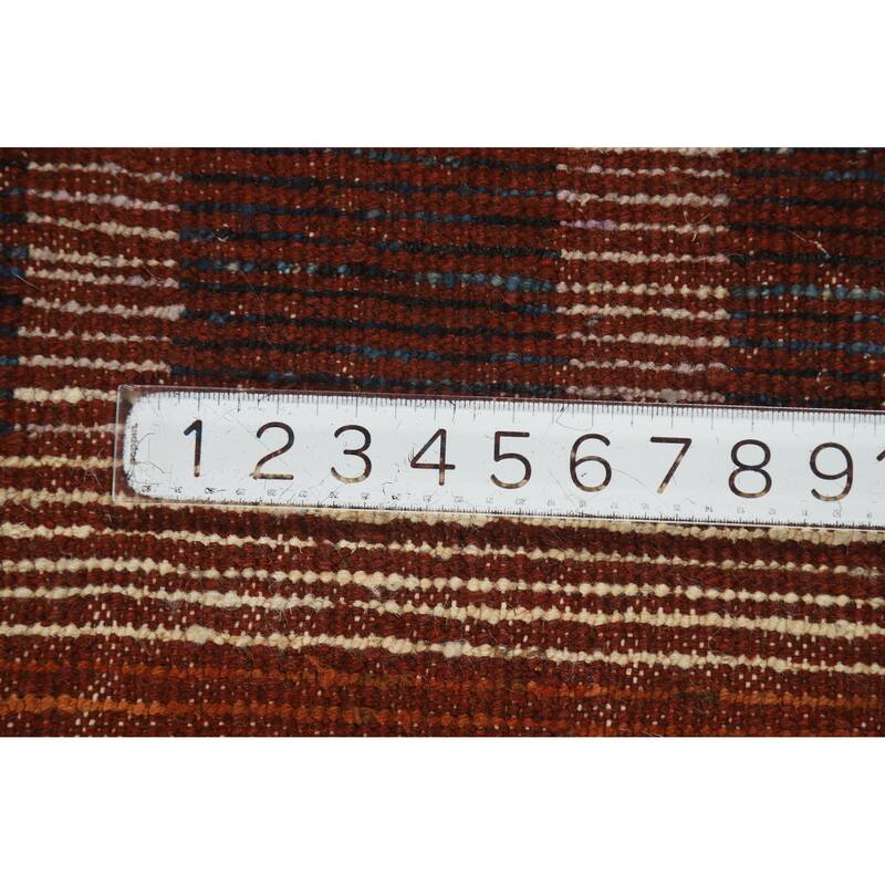 Orange Moroccan Oriental Area Rug Handmade Modern Wool Carpet - 5'9" x 7'8"