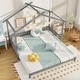 preview thumbnail 22 of 28, Gymax Wooden House Bed Twin to King Daybed w/ Safety Rails & Decorable