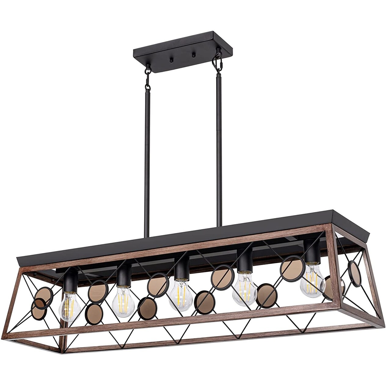 Rectangular light fixture for outlet kitchen flush mount