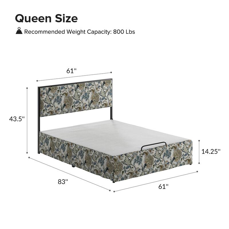 Oliver Modern Washable Slipcover Bed Upholstered Metal by HULALA HOME
