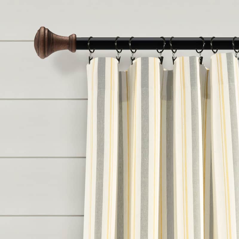 Lush Decor Farmhouse Stripe Yarn Dyed Cotton Window Curtain Panel Pair