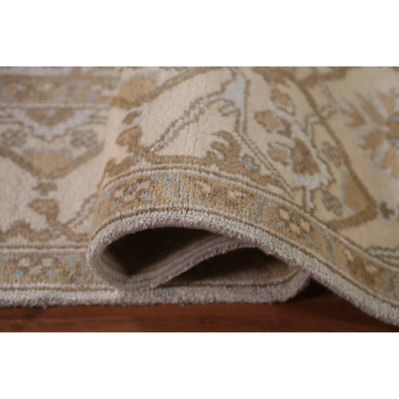Grey Transitional Oushak Indian Area Rug Handmade Wool Carpet - 8'1"x 9'11"