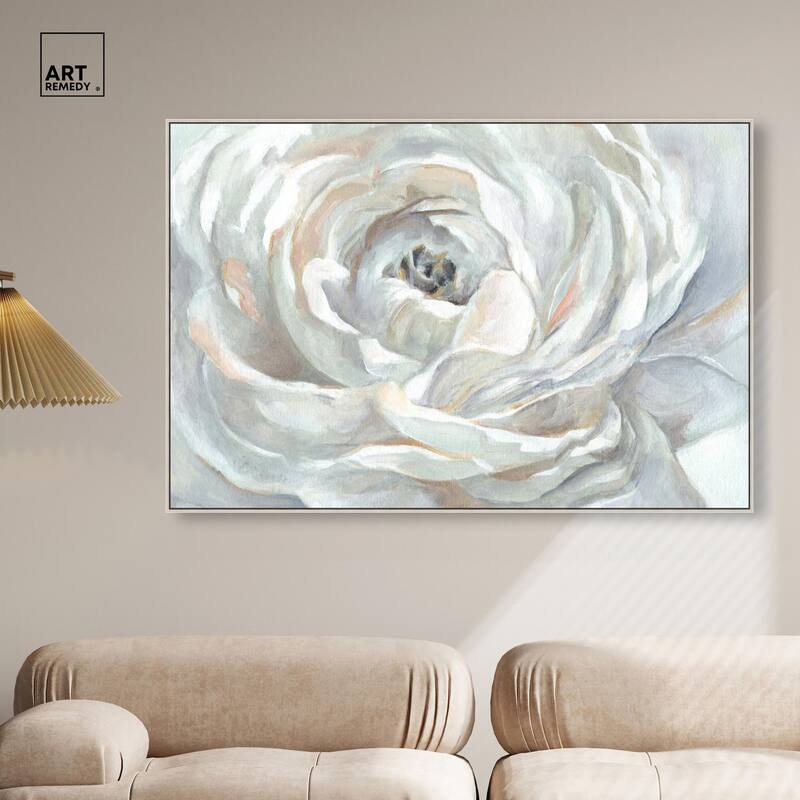 Powdery Peony Canvas by Art Remedy