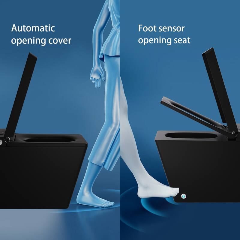 Giving Tree Smart Square 1.28 GPF One-Piece Floor Toilet with Heated Seat, Touching Control, Remote Control, Elongated