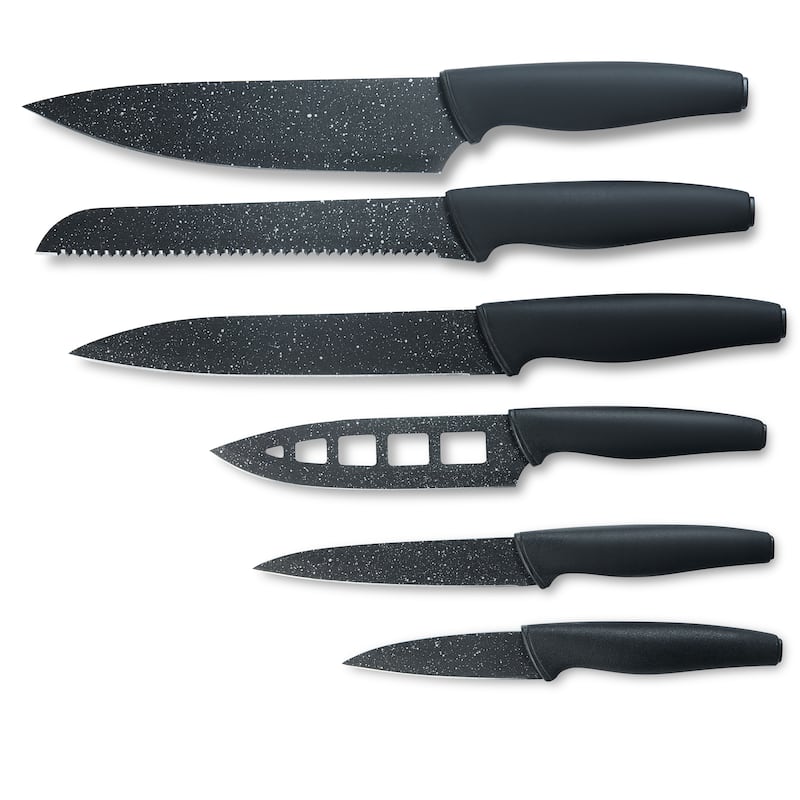 Granitestone Nutriblade 6 Piece Blue Stainless Steel Knives with Easy Grip Handle