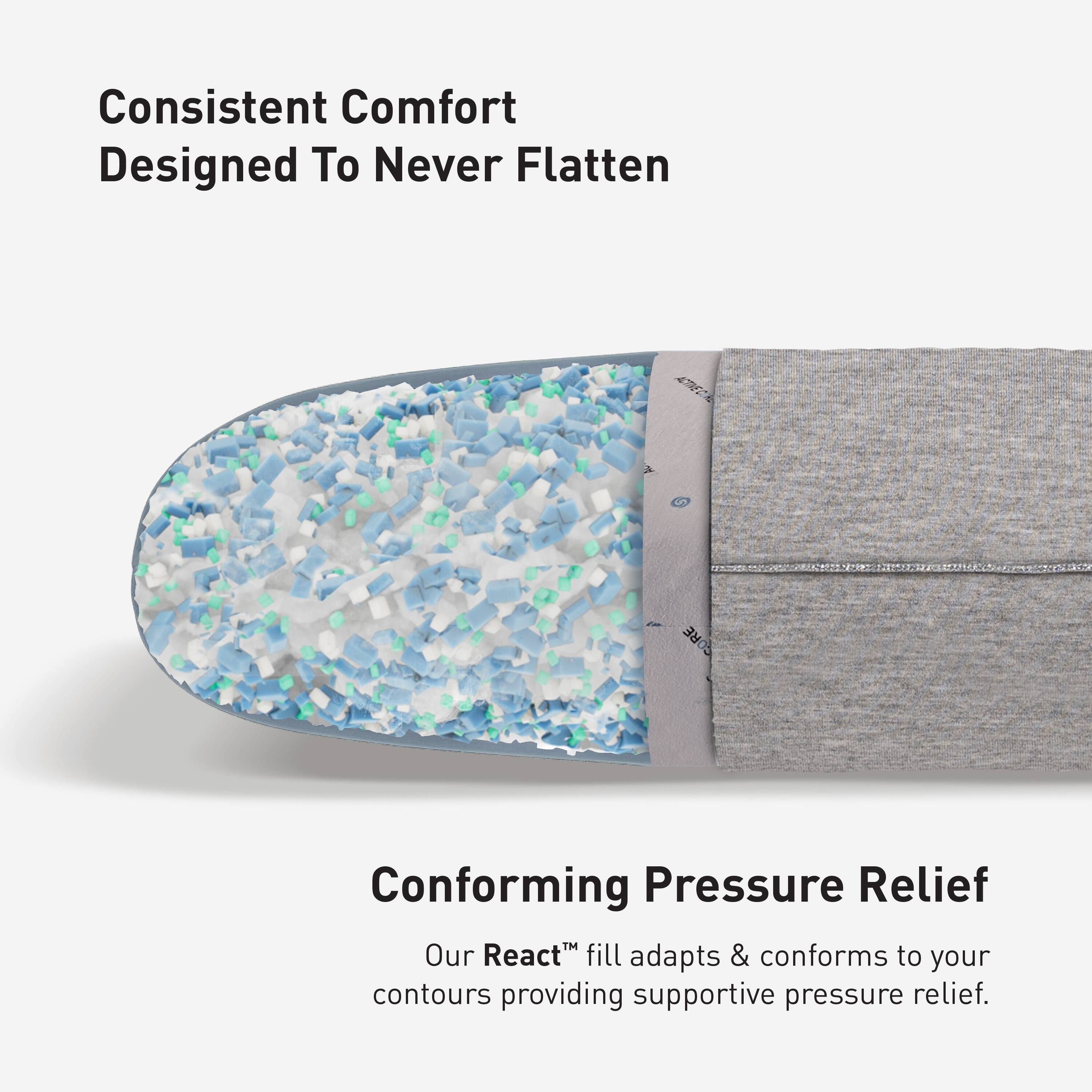 Bedgear Flow Cuddle Curve Performance Pillow for Side Sleepers Size 0