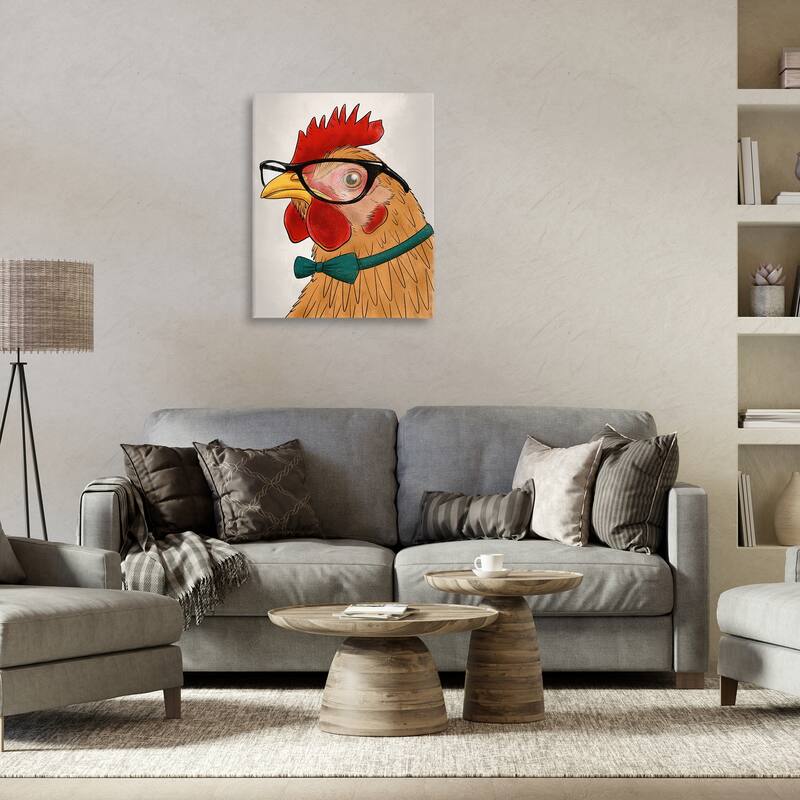 Stupell Funny Hipster Rooster Canvas Wall Art Design By Marcus Prime