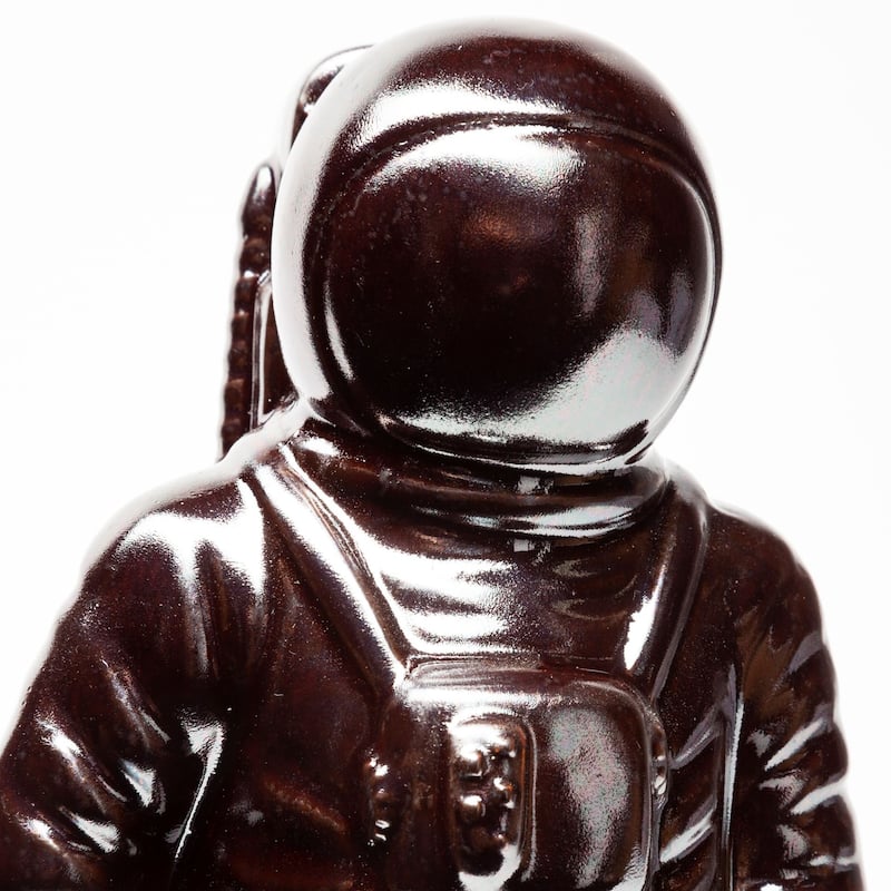Over the Moon Silverplated Astronaut Sculpture - 4"W x 4"D x 10"H
