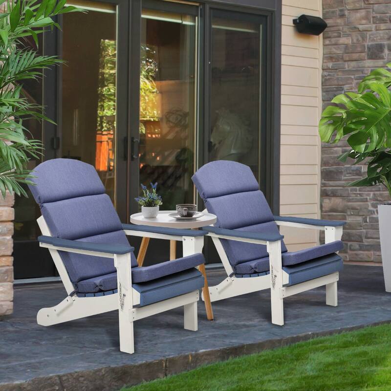 Aoodor Patio Chair Cushion Set of 2 - High-Back Adirondack Patio Cushions with Ties - N/A