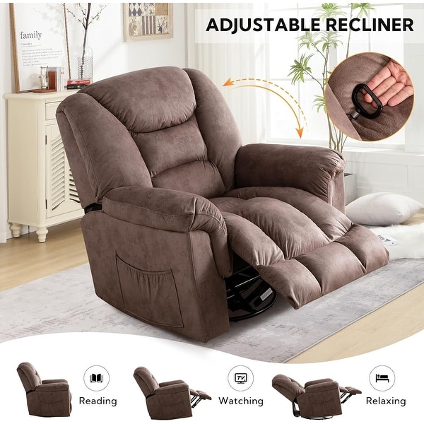 最も優遇の Oversized Chair Recliner Rocker Manual Recliners Swivel 360° 健康アクセサリー