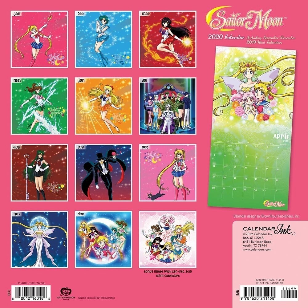 Calendars Com 2020 Sailor Moon Rwby Bundle Overstock 29844762 sailor moon wall calendar 2021
