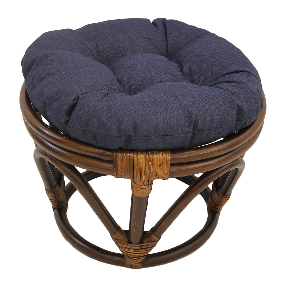 Bali 18-inch Footstool with Solid Outdoor Cushion