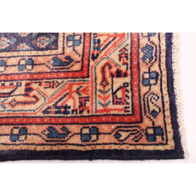 ECARPETGALLERY Hand-knotted Andelz Dark Navy Wool Rug - 3'8 x 10'8