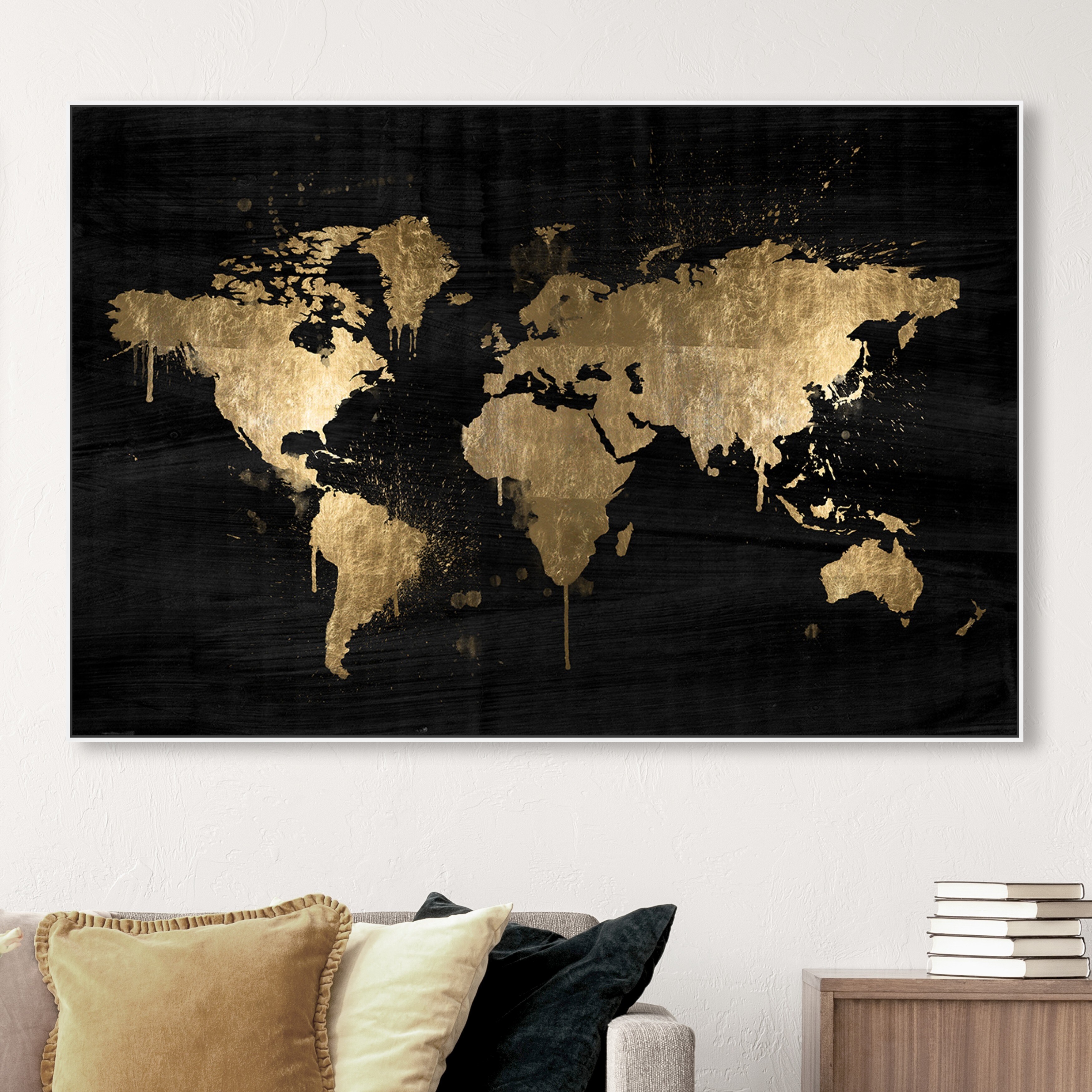 Oliver Gal undefinedMapamundi Goldundefined Maps and Flags Wall