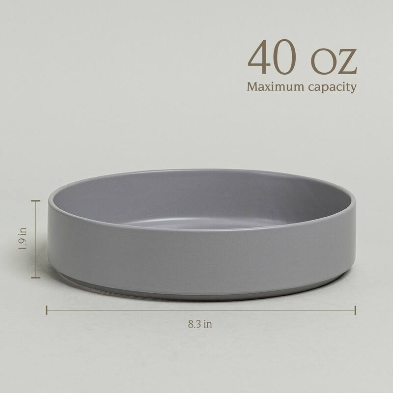 over&back Stackable 40oz Semi-Matte Stoneware Dinner Bowls
