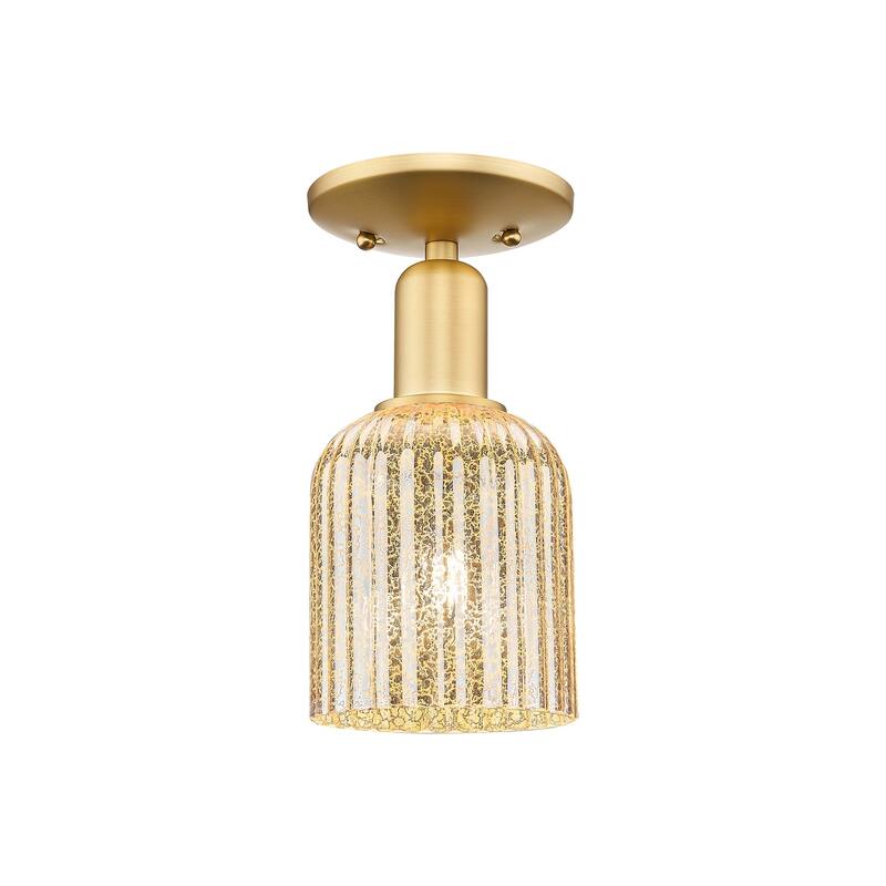 Innovations Lighting 716-1C-11-5 Bridal Veil Semi-Flush Bridal Veil 5" - Satin Gold / Mercury
