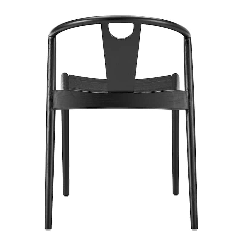 HomeRoots Black Solid Wood Open Back Dining Side Chair - 22.50 in. x 31.00 in. x 22.00 in.