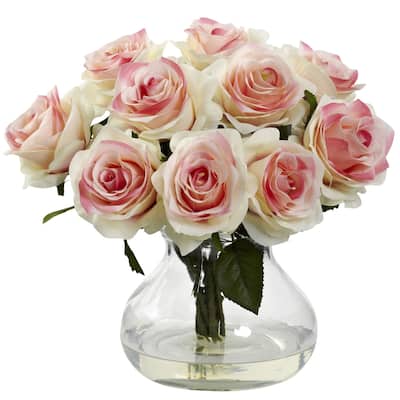 Victorian Flower Arrangement with Vase - Home Decor Centerpiece - Artificial Flowers for Table - 11
