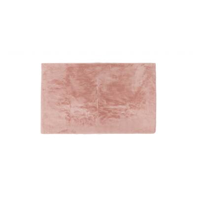 Luxe Faux Rabbit Fur Rectangular Rug 3' x 5' - Blush Pink - 3' x 5'