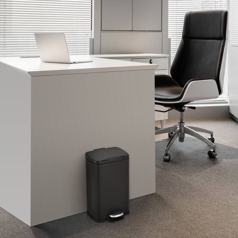 Innovaze 1.3 Gal./5 Liter Rectangular Step-on Trash Can for Bathroom and Office