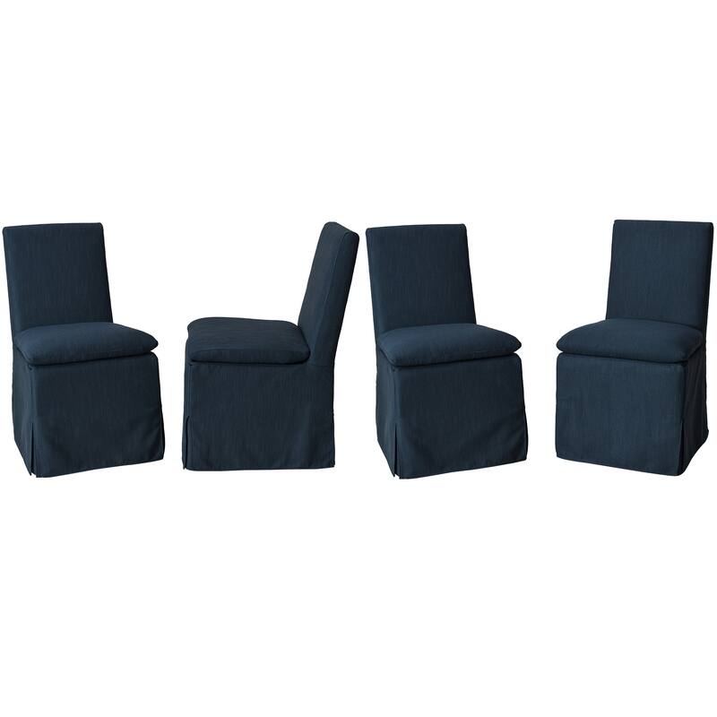KINWELL Performance Fabric Slipcover Dining Chair Side Chair With Casters