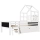 preview thumbnail 15 of 14, Twin Size Loft Bed with Ladder, Storage Drawers, and Double-Sided Chalkboard